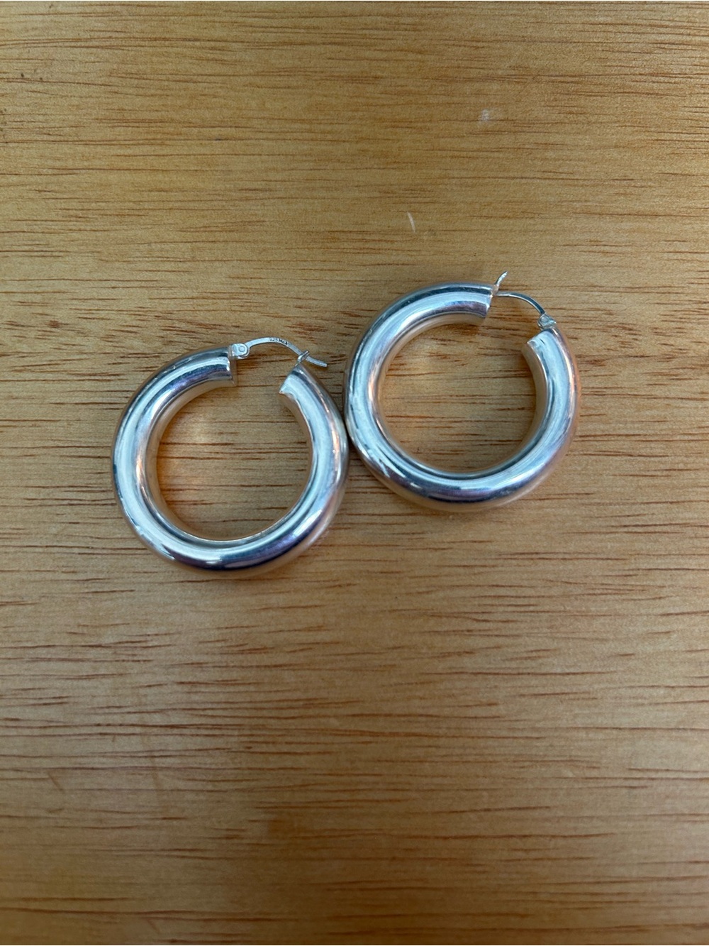 Silver Chunky Hoop Earrings